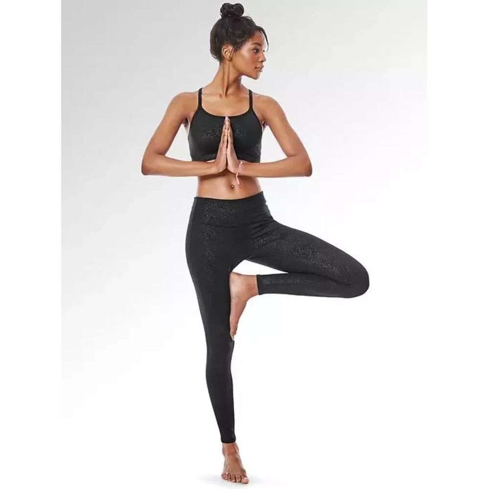 ATHLETA Black High Rise Serpent Chaturanga Tight Leggings Size S